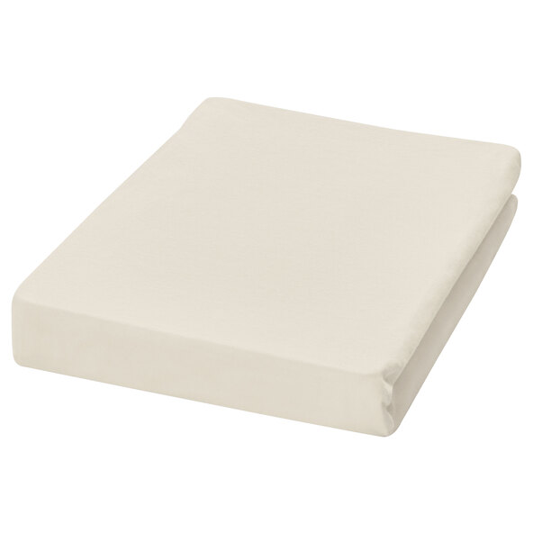 Jersey Spannbetttuch, 90-100 x 200 cm, creme