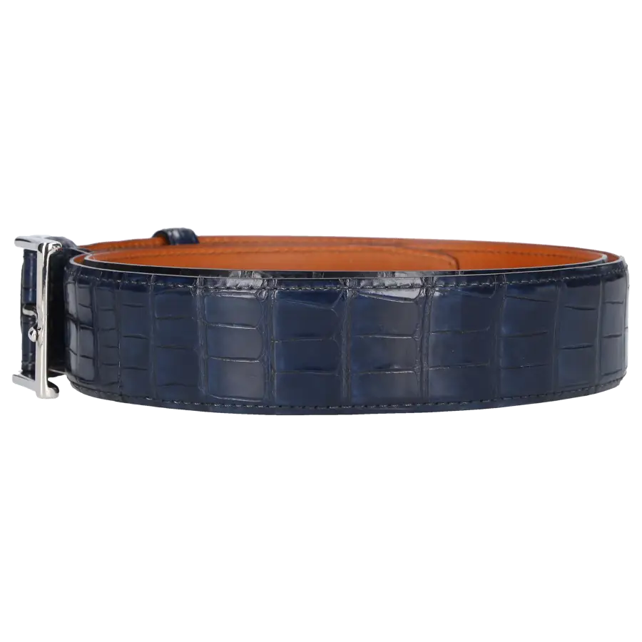 Santoni - Gürtel Alligatorleder - blau