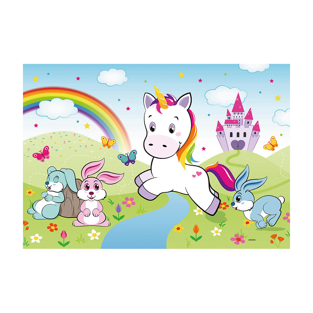2er Set Puzzle, je 24 Teile, 26x18 cm, Märchenhaftes Einhorn