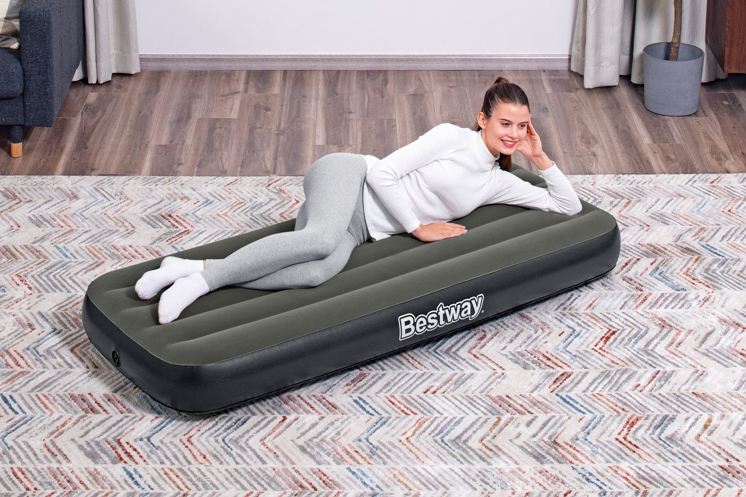 Bestway Luftbett Einzel 1 Person Matratze Outdoor Indoor 185 x 76 x 25 cm