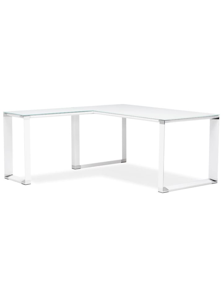 KADIMA DESIGN Eckschreibtisch Glas modern Winkelwahl, Bürotisch minimalistisch in Weiß günstig kaufen