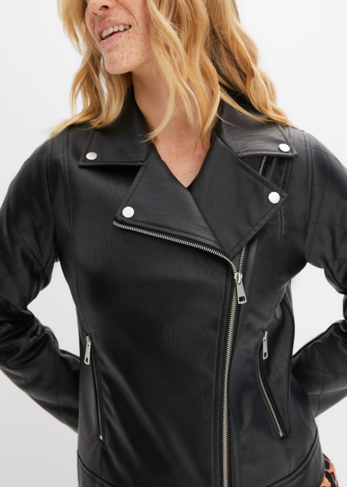 Lederimitat-Jacke