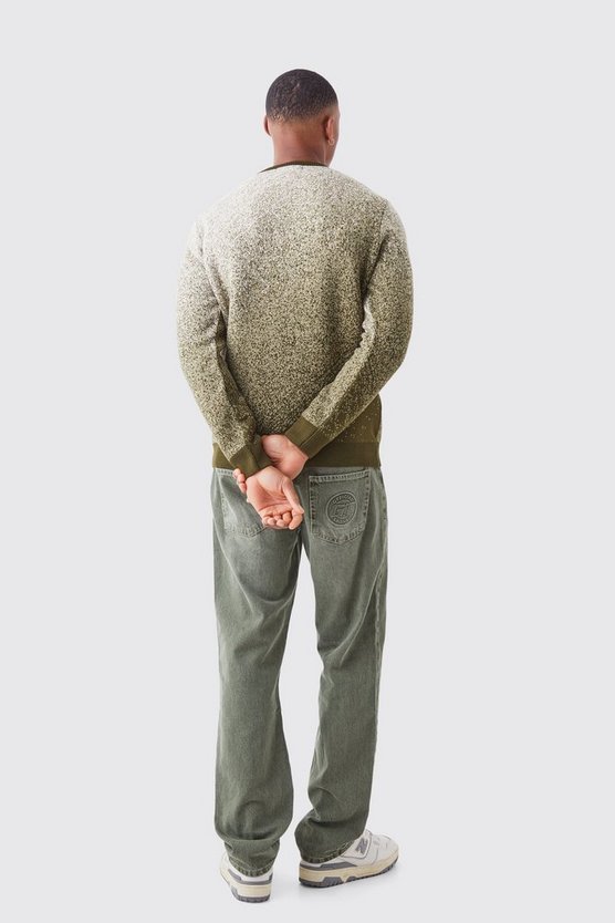 Rundhals-Strickpullover mit Farbverlauf