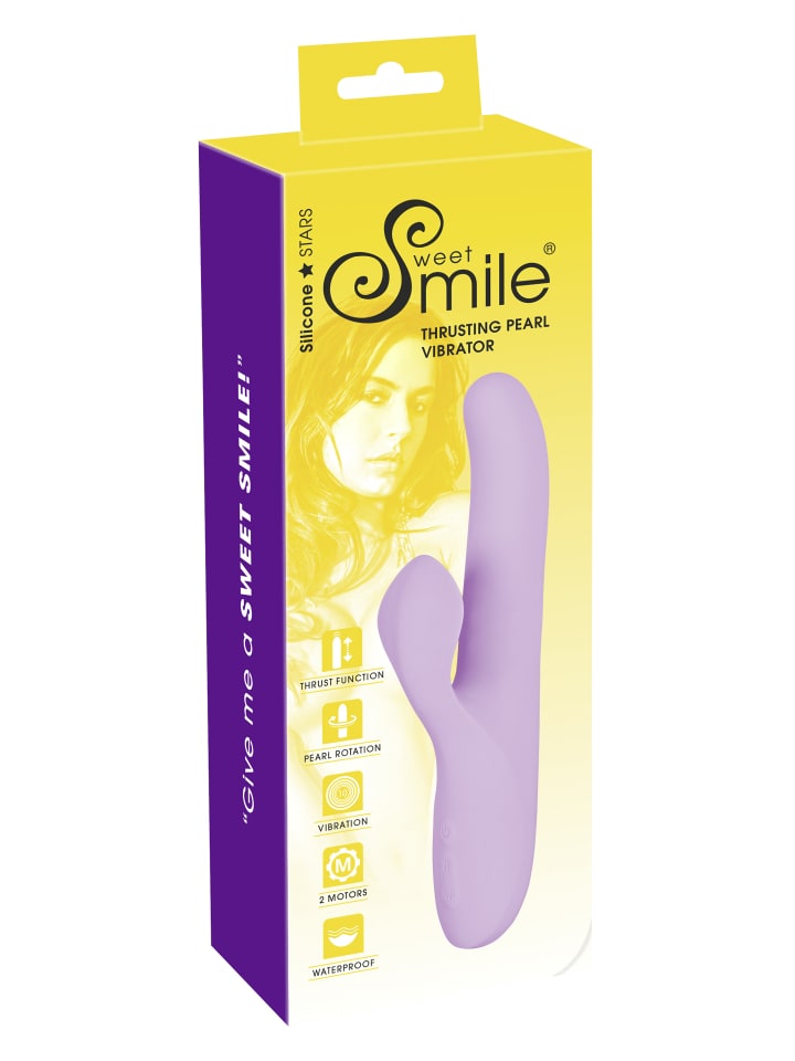 Sweet Smile Rabbitvibrator Thrusting Pearl Vibrator in lila günstig kaufen 23,5