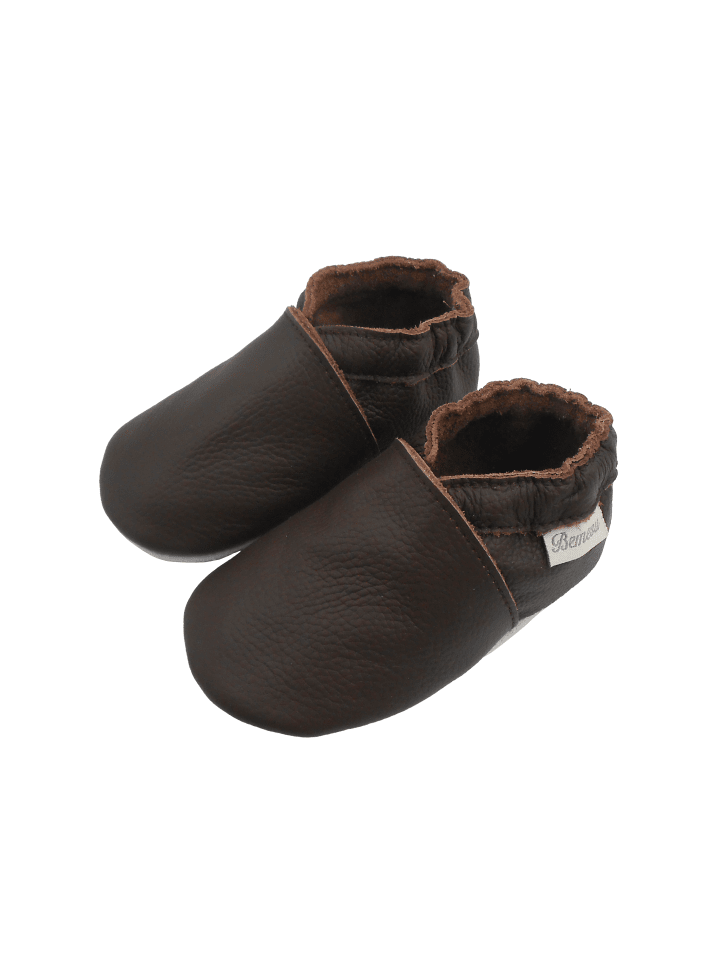Yalion Leder-Krabbelschuhe in anthracite günstig kaufen