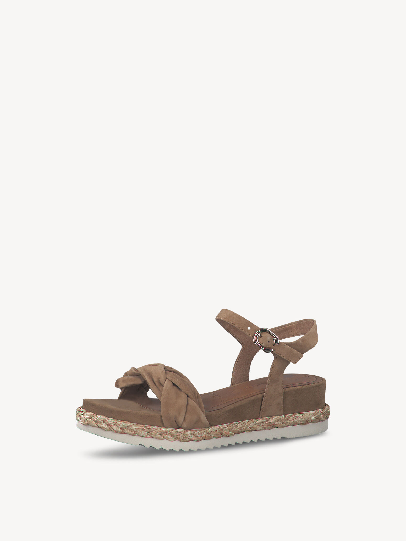 Sandale à talon en cuir - marron