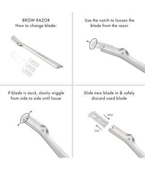 Tweezerman Brow Razor - Augenbrauenrasierer, Wechselklingen Augenbrauenpflege-4 Stk