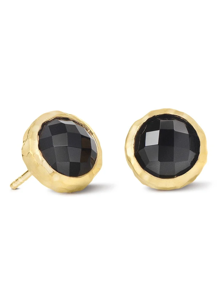 Casa Jewelry Amalfi Onyx stud earrings gold plated