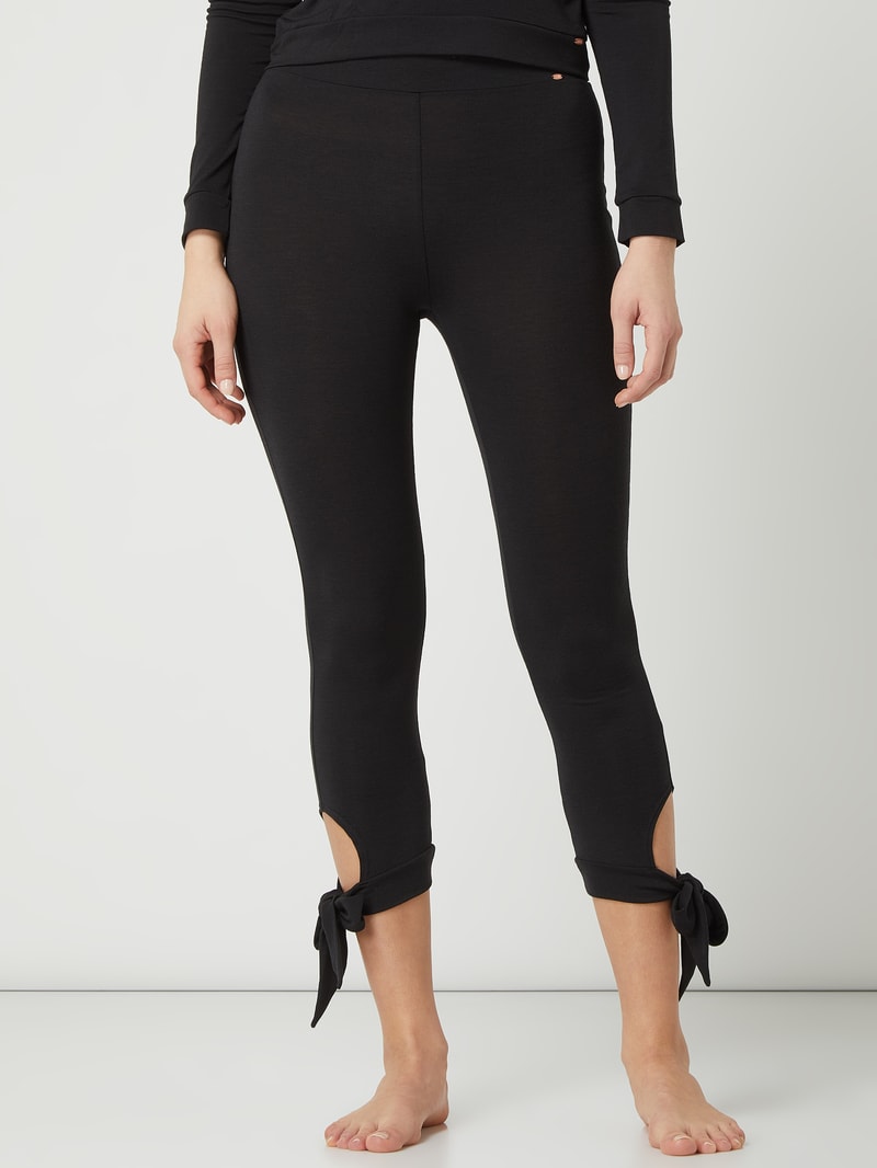 Leggings mit Schnürung in schwarz