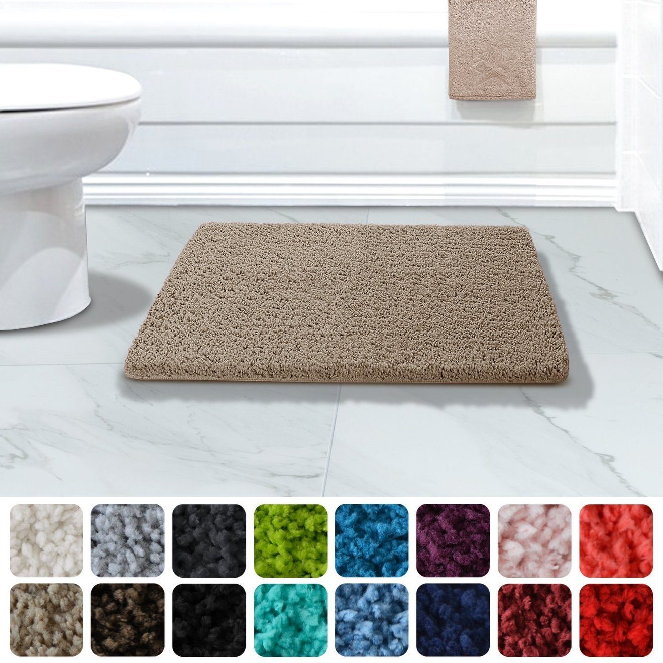 Badematte Bari Hazy, Rechteckig, In verschiedenen Farben & Größen erhältlich Karat, Höhe 30 mm, Weicher & dichter Flor, Polyester, Mikrofaser, Rechteckig, besonders weich durch Mikrofaser