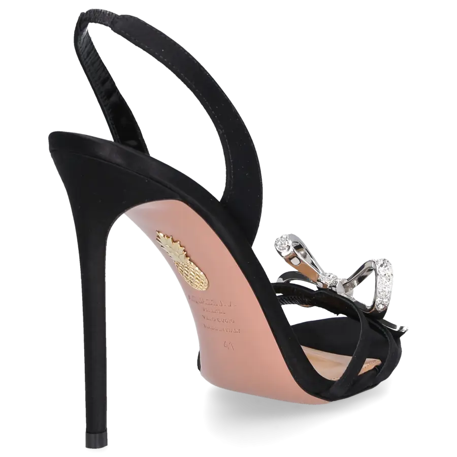 Aquazzura - Riemchensandalen BABE SANDAL 105 Satin - schwarz