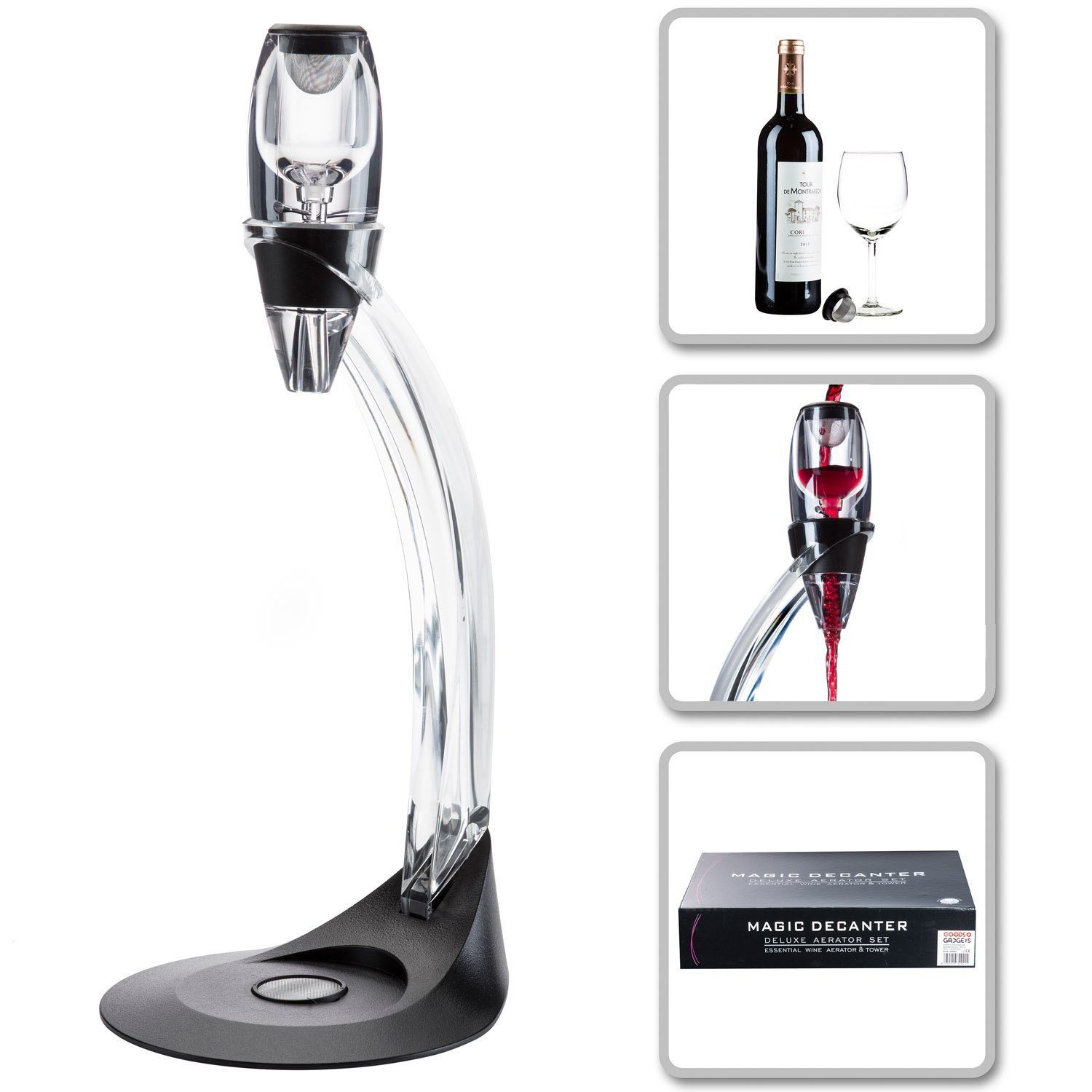 Dimono Dekanter Weinbelüfter Magic Decanter, (Luxus, Wein-Dekanter), Ausgießer