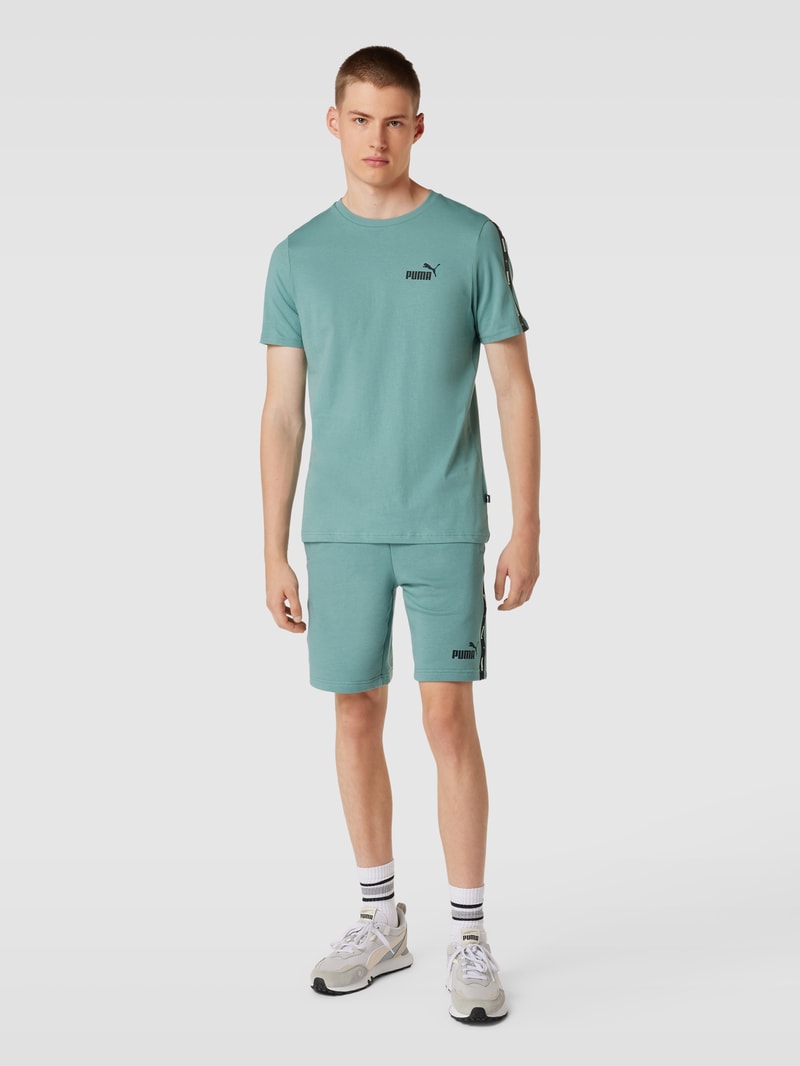 Shorts mit Label-Details in aqua blau