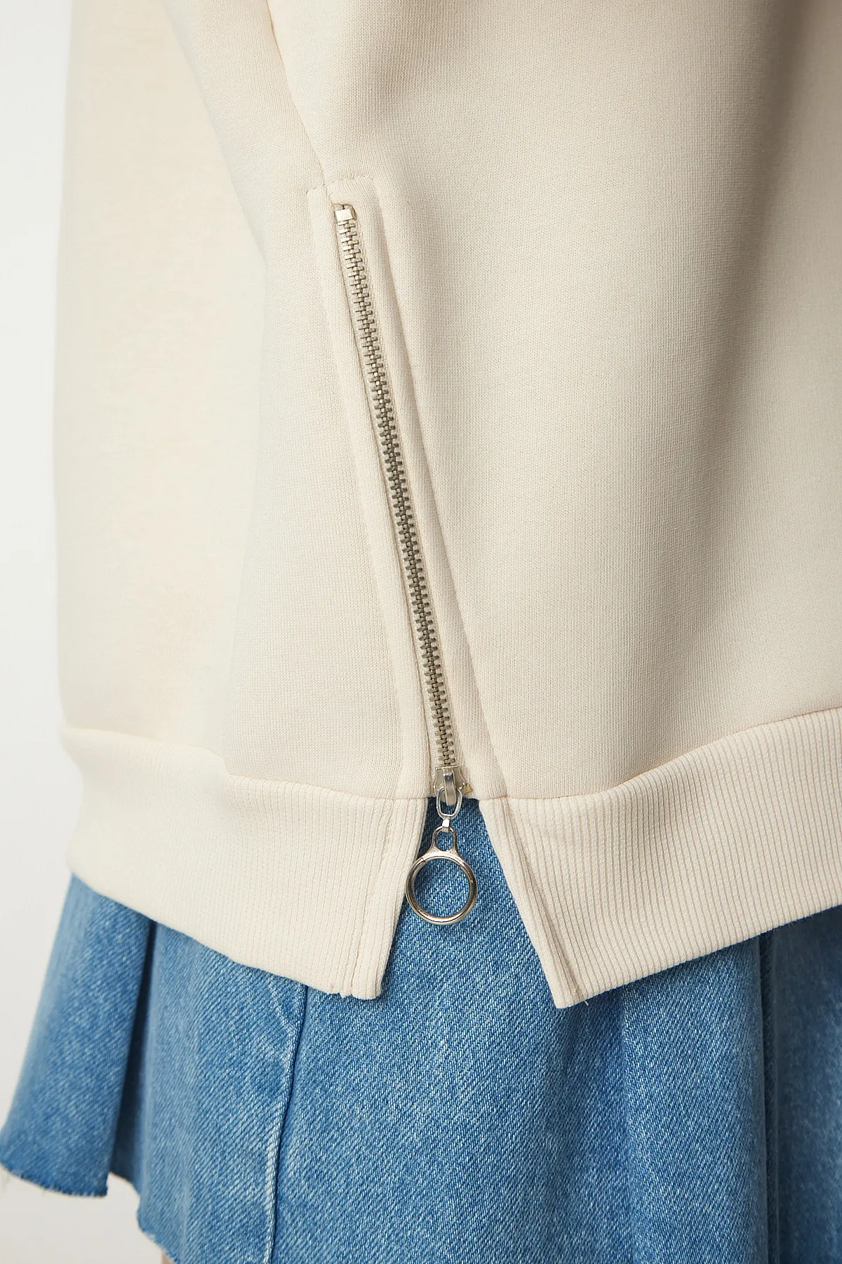 Happiness İstanbul  Sweatshirt - Beige - Regular Fit