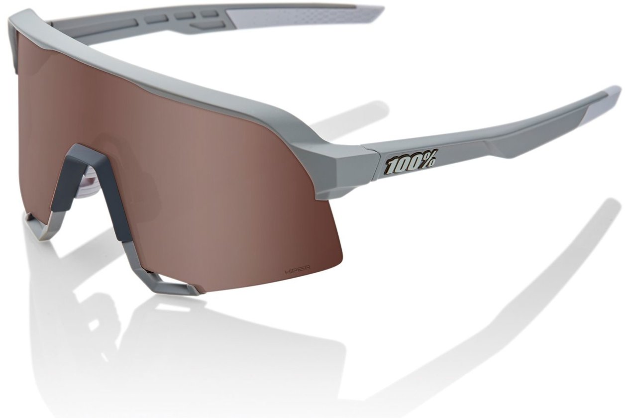 100 Percent S3 Soft Tact Stone Grey / HiPER Crimson Silver Mirror Lens