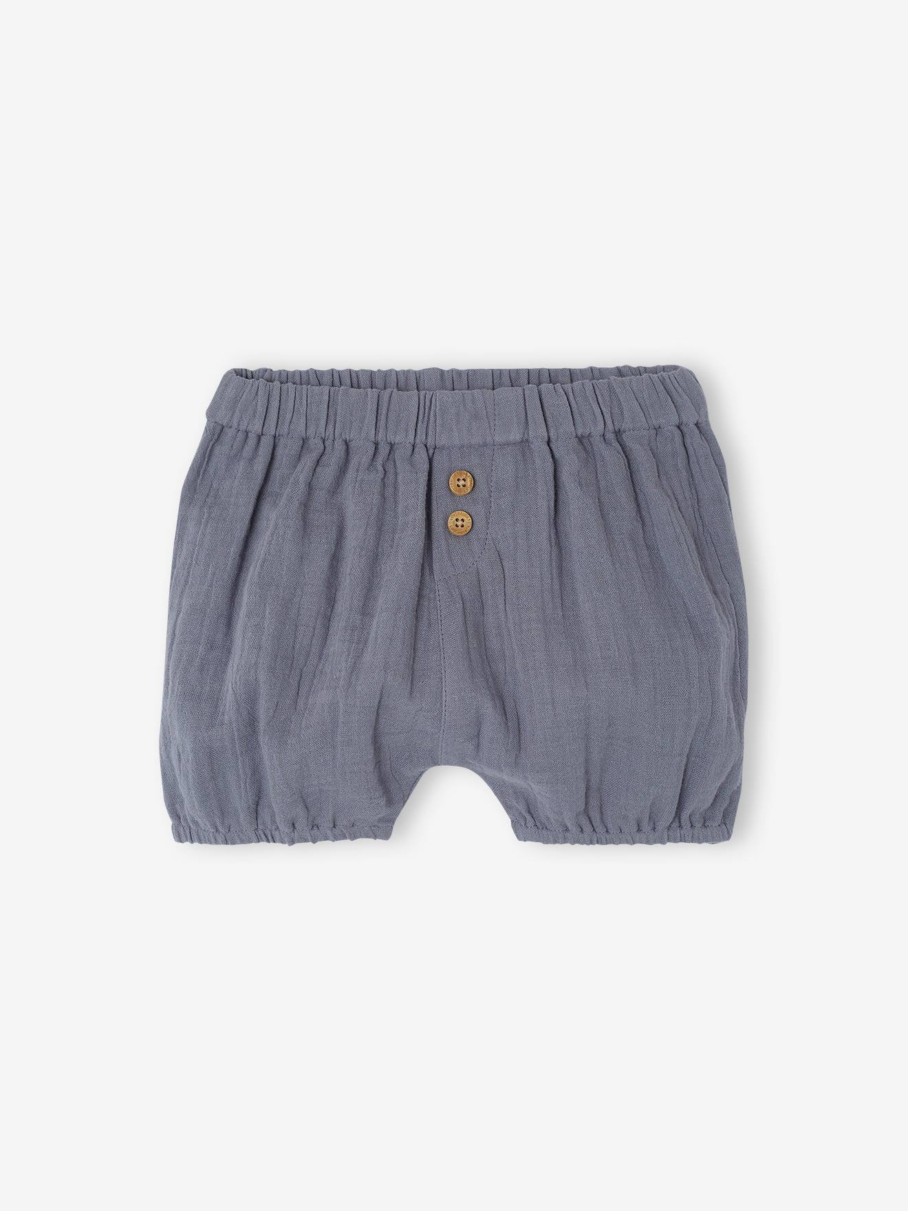 Vertbaudet 2er-Pack Baby Shorts aus Musselin - wollweiß