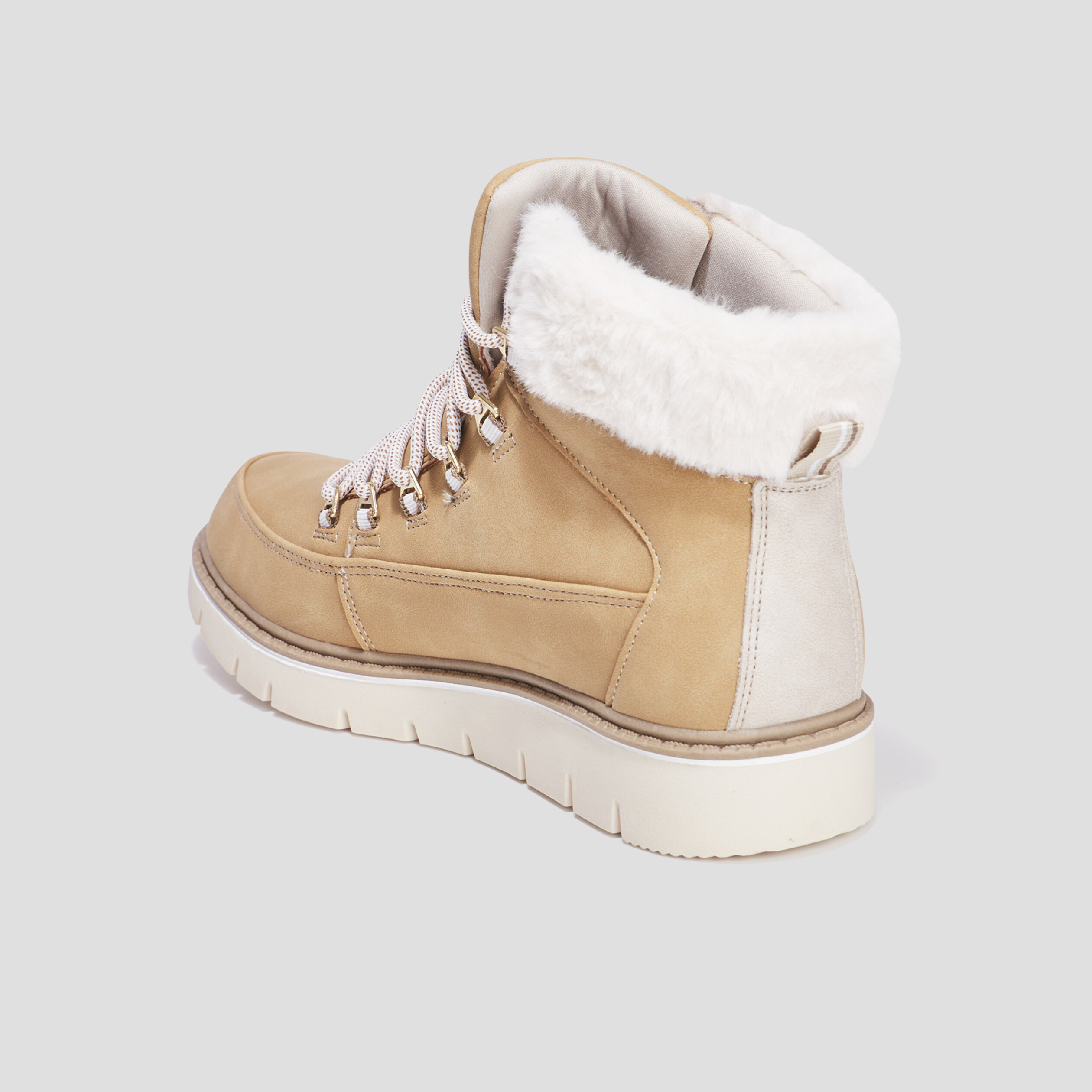 Bottines fourrées à lacets Trappeur sable femme | La Halle
