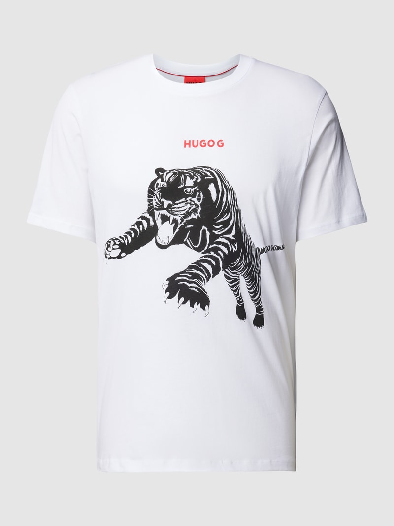 T-Shirt mit Motiv-Print Modell 'Darpione' in weiß