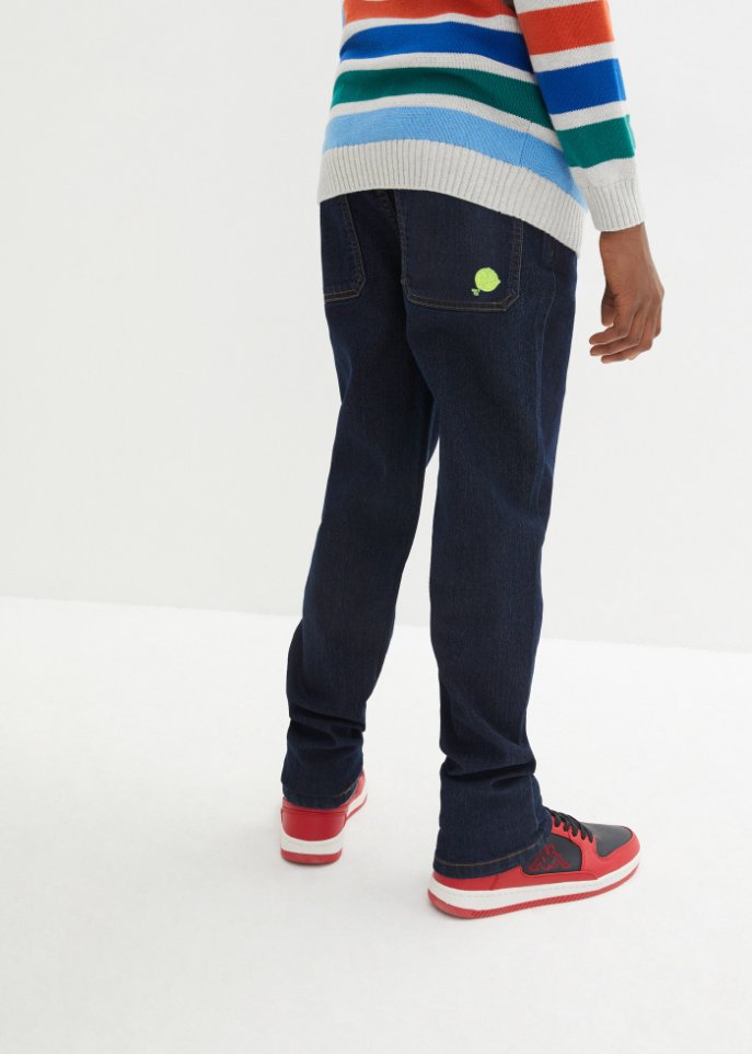 Jungen Jeans mit Applikation, Tapered Fit