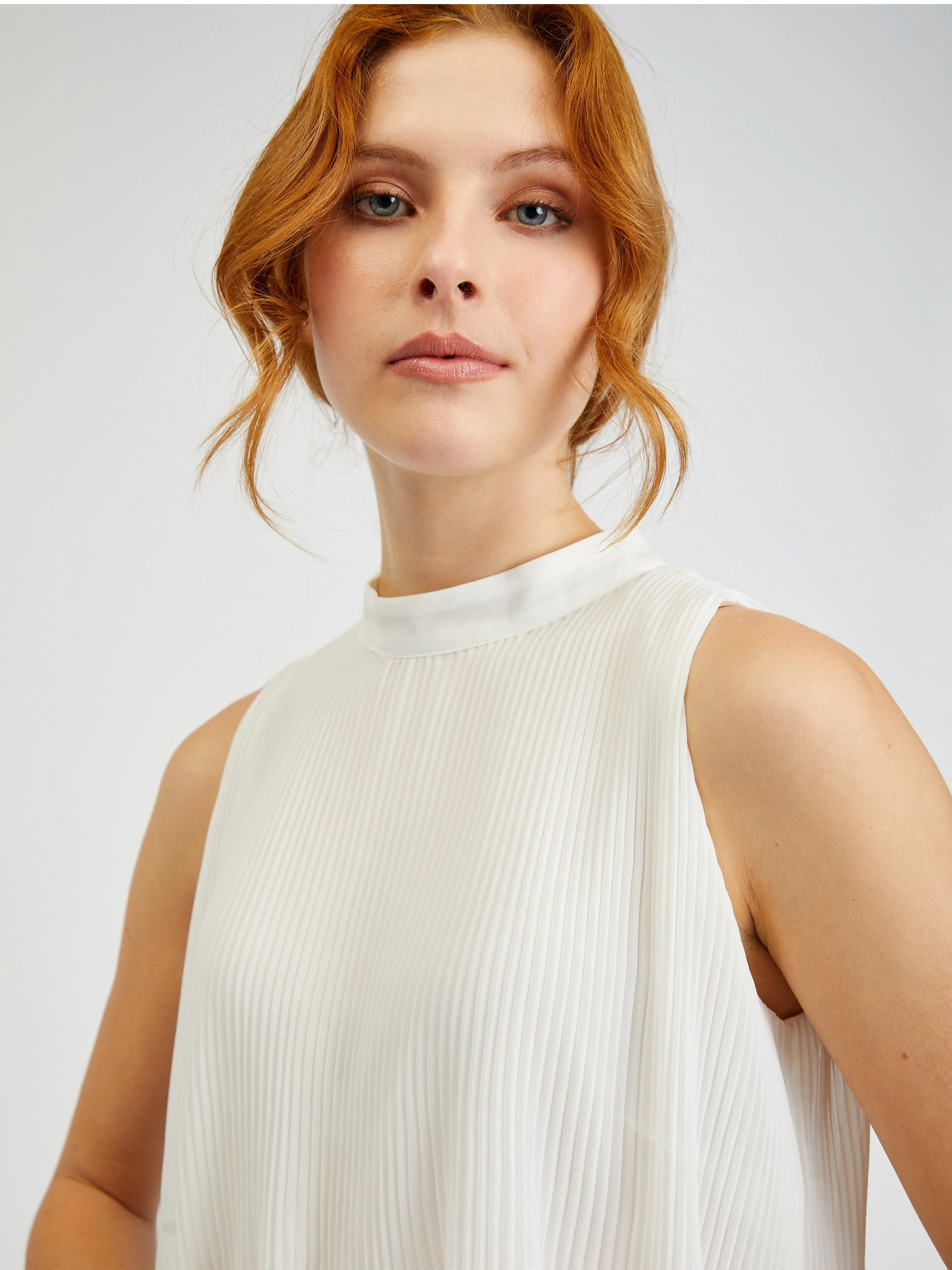 Weiße Damen-Faltenbluse ORSAY