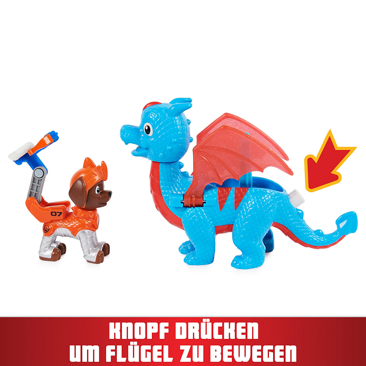 Paw Patrol, Rescue Knights Zuma und Dragon Ruby Actionfiguren-Set, Spielzeug geeignet für Kinder ab 3 Jahren