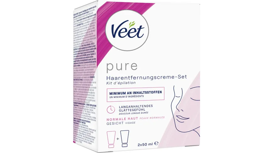 Veet PURE Gesicht Haarentfernungs-Creme Set 100 ml
