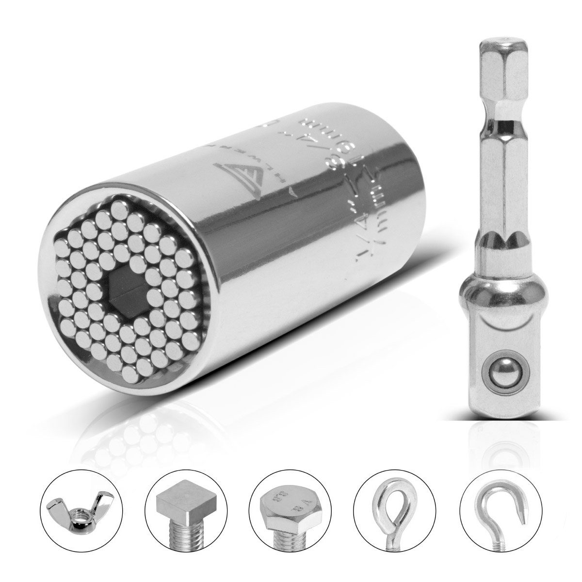 STAHLWERK Steckschlüssel Universeller 3/8 Zoll Steckschlüssel 7 bis 19 mm (Packung, 2 St)