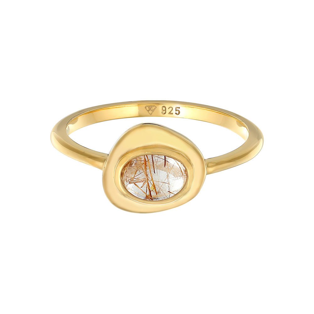 Elli PREMIUM Elli PREMIUM Bague Femmes cheveux d'ange ovale avec pierre précieuse de quartz en Bague