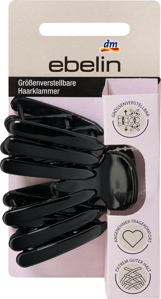 Haarklammer größenverstellbar schwarz, 1 St