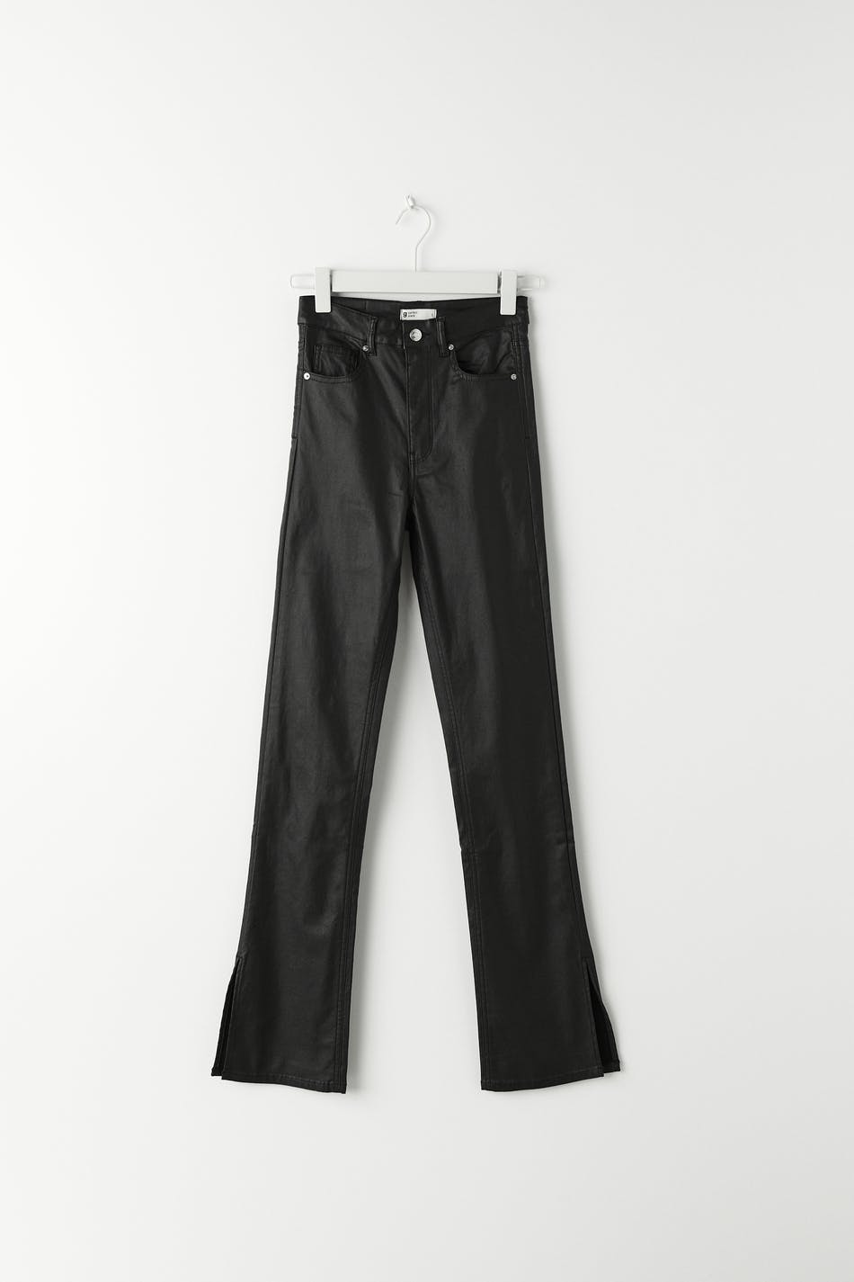 Coated slit jeans