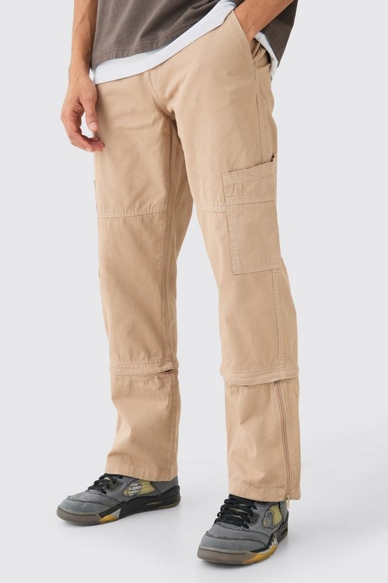 Lockere Hose mit Reißverschluss und geteiltem Saum