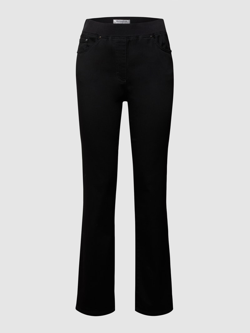 Slim Fit 5-Pocket-Jeans mit elastischem Bund - 'Super Dynamic' in schwarz