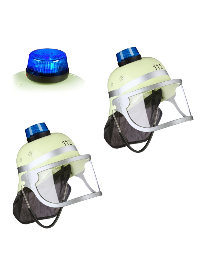 relaxdays 2 x Feuerwehrhelm in Gelb günstig kaufen onesize