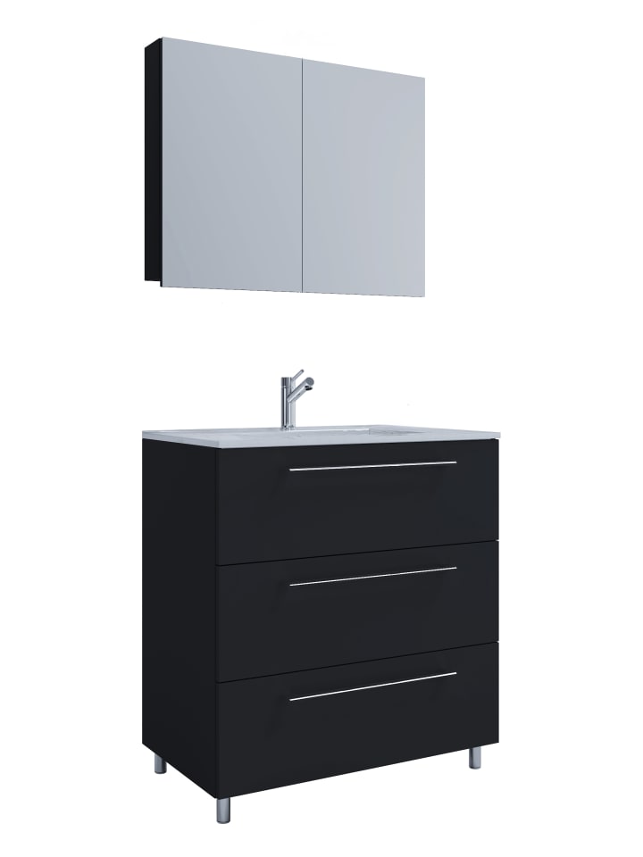 VCM  3-tlg. Waschplatz Waschtisch Badinos Schublade SP in Schwarz günstig kaufen