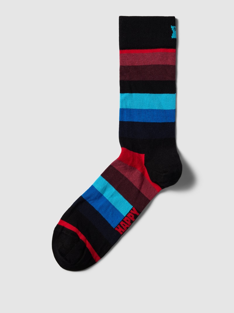 Socken mit Allover-Muster Modell 'Stripe' in schwarz