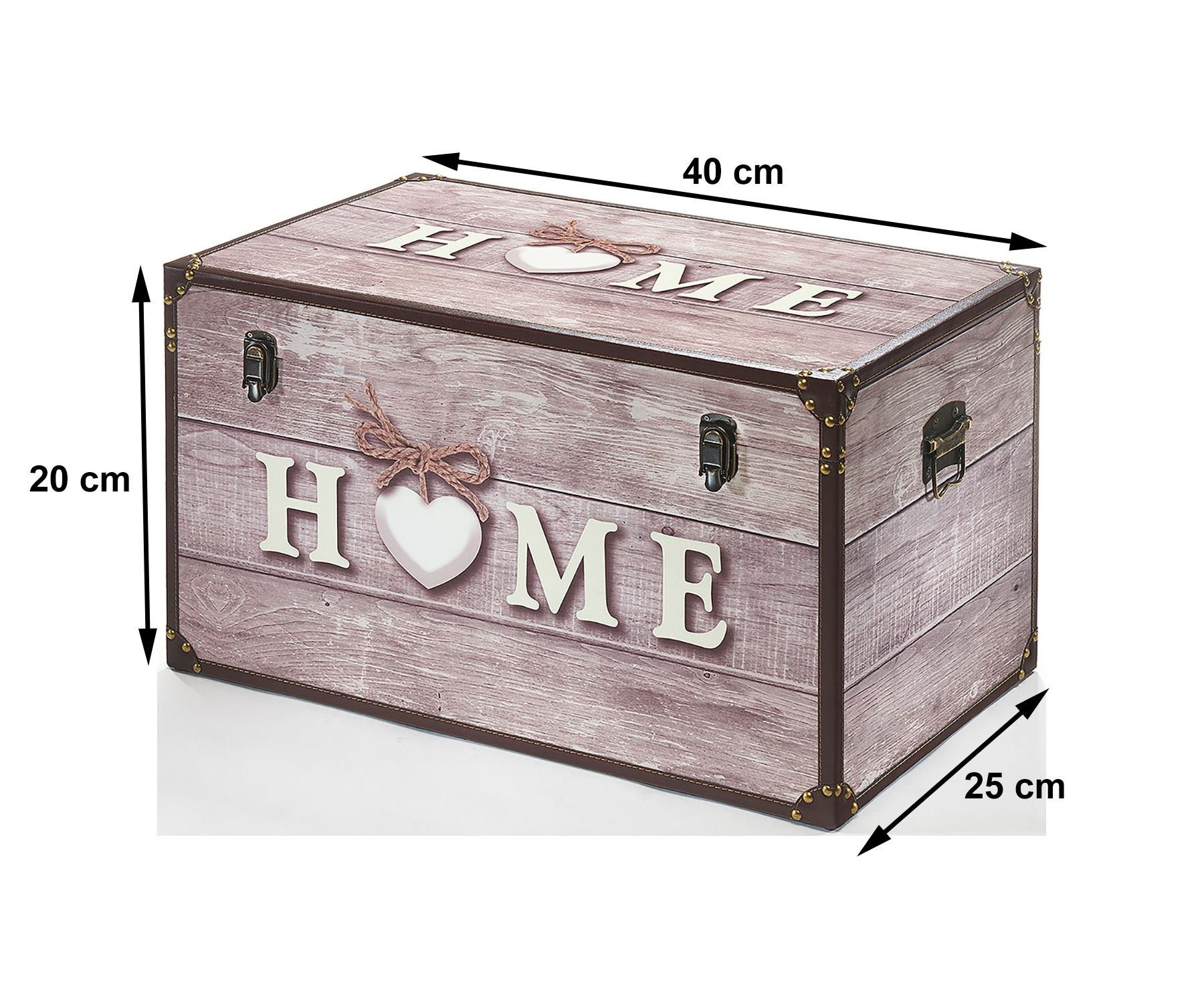Kobolo Truhe Kiste Aufbewahrungsbox HOME 40x25x20cm