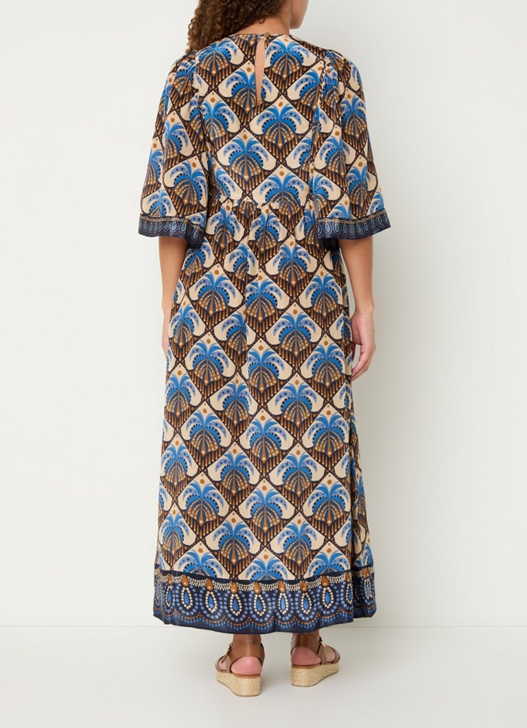 Robe tunique midi Farm Rio avec imprimé et manches papillon