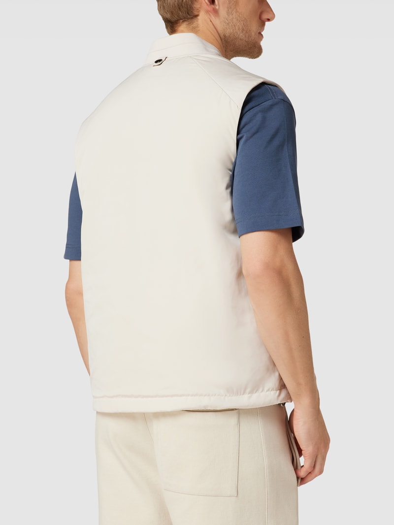 Weste mit Label-Patch Modell 'RECYCLED' in beige