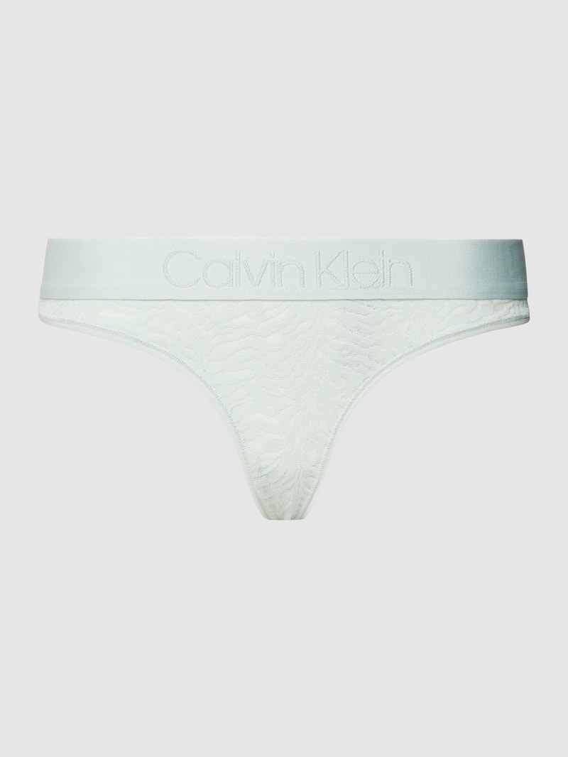 String mit Spitzenbesatz in mint