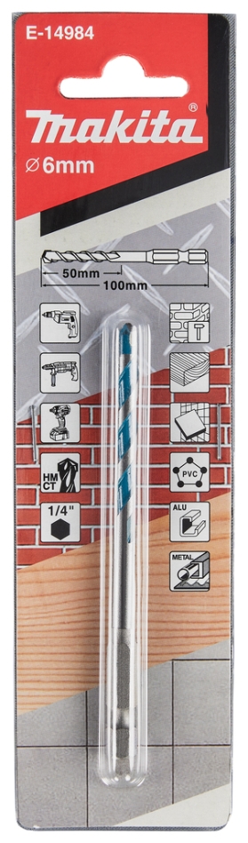 Makita Accessories E-14984 Wiertło wielofunkcyjne 6x100 mm