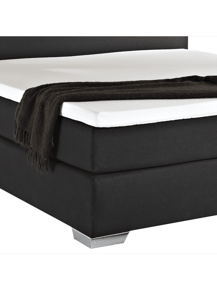Beliani Doppelbett PRESIDENT in Schwarz/Silber - (W) 190 x (H) 90 x (L) 210 cm günstig kaufen onesize