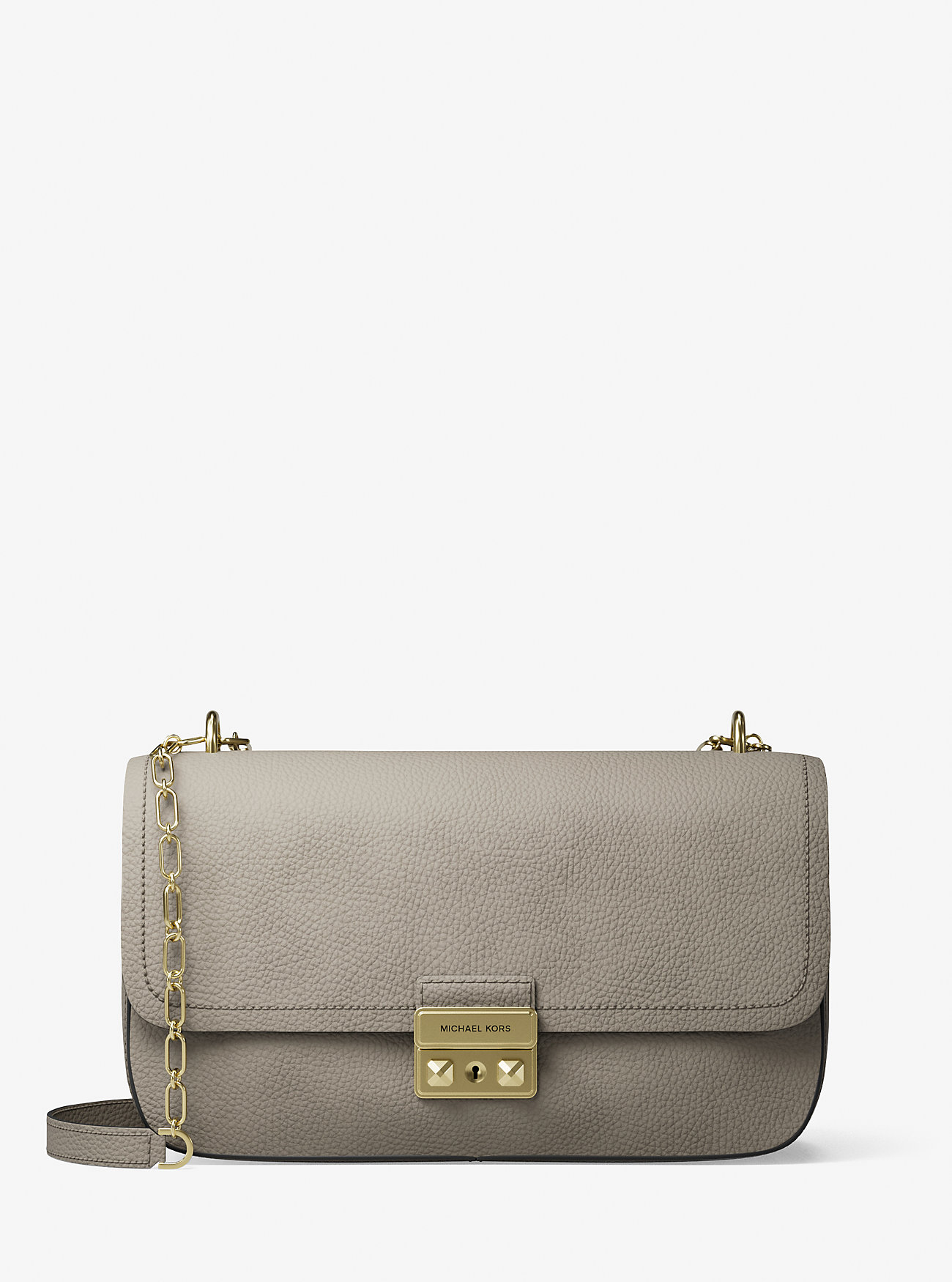 Tribeca Large Nubuck Leather Shoulder Bag - BIRCH