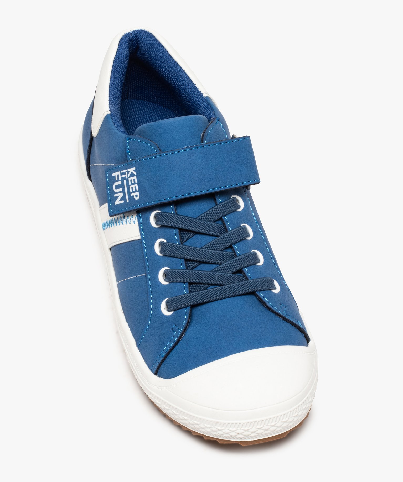 Tennis Garçon unies à bout renforcé fermeture scratch bleu | GEMO