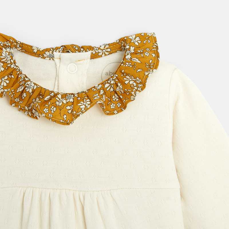 Pyjama bébé fille en maille tubique beige Absorba