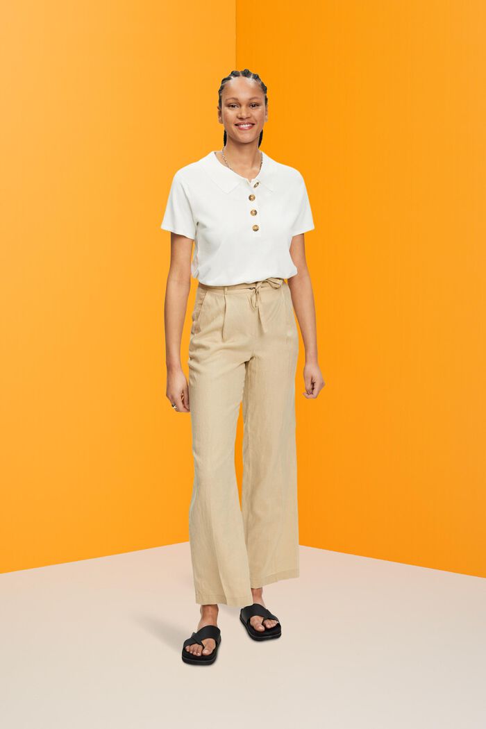 Leinenhose mit weitem Bein