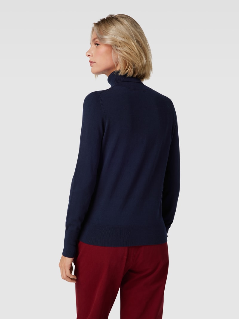 Longsleeve mit Rollkragen in dunkelblau