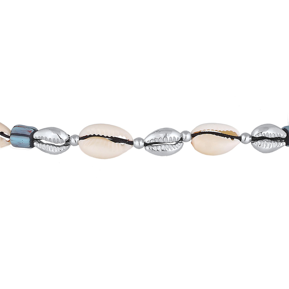 Elli Elli Collier Femmes choker verre perles style surfeur avec coquillage cauri en ar collier