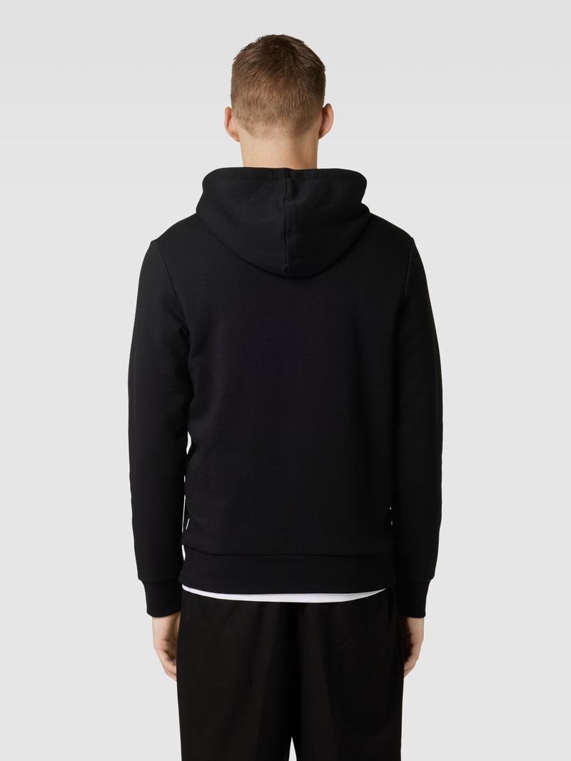 Hoodie mit Label-Print Modell 'ECORP' in schwarz