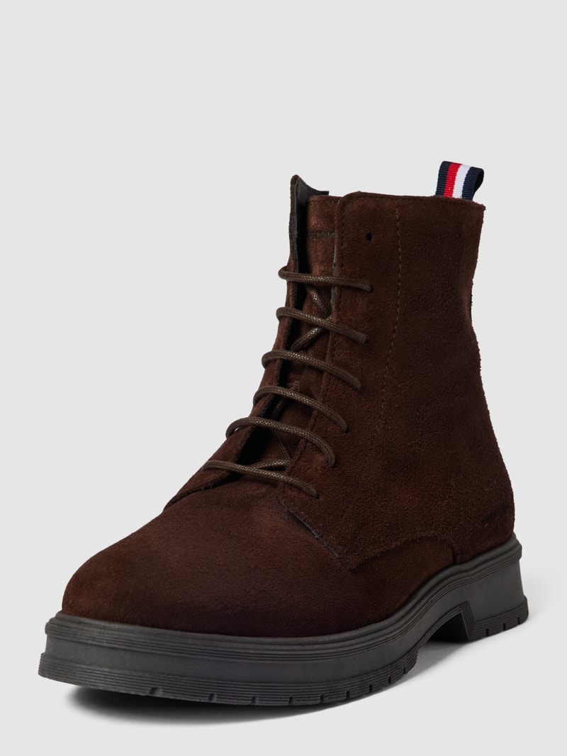 Boots mit Label-Details Modell 'CORE' in dunkelbraun