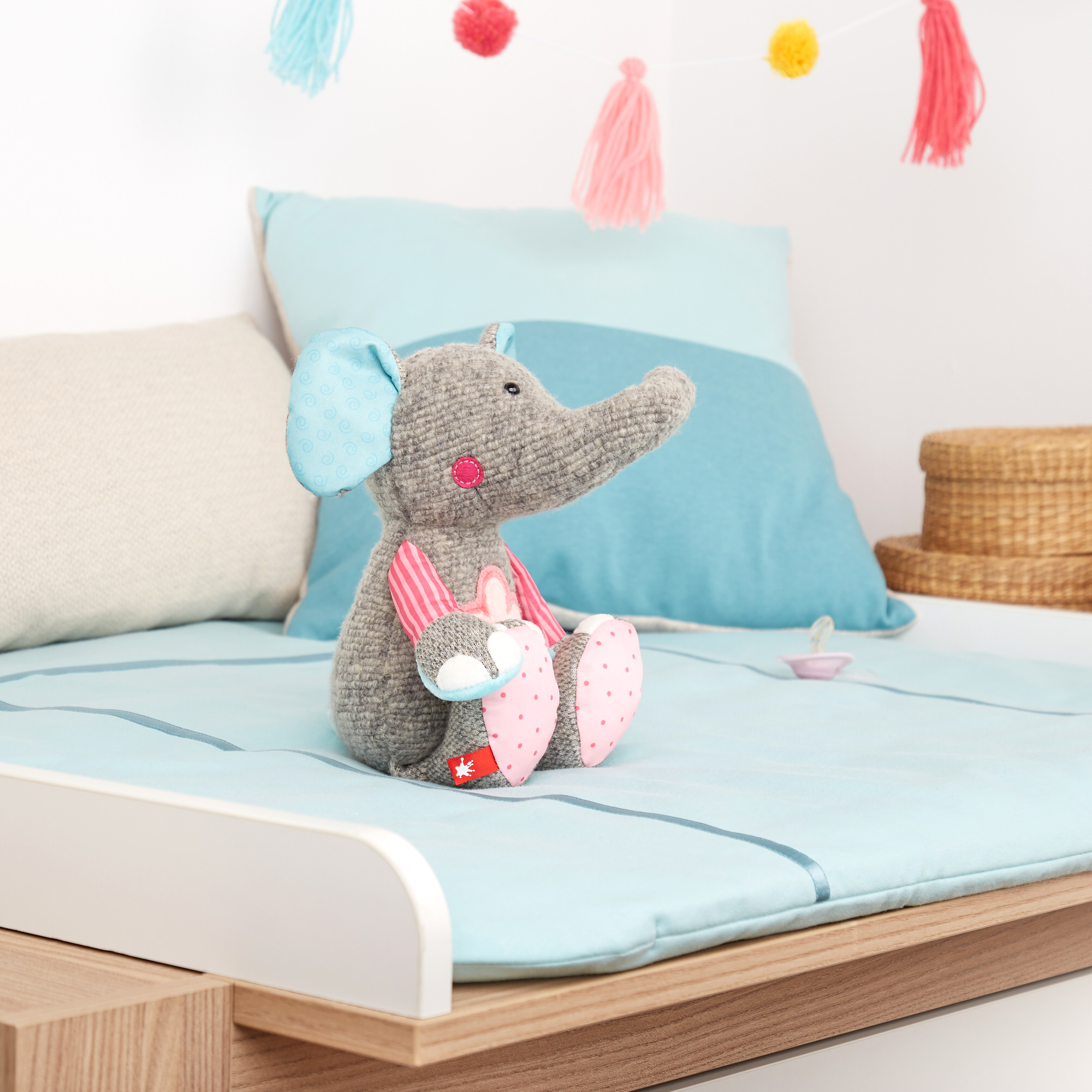 Kuscheltier Elefant rosa,  Patchwork Sweety